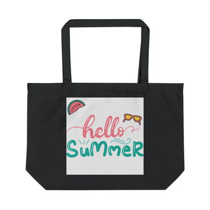 Summer Eco Tote Bag | Hello Summer Beach Tote, Reusable Grocery Bag, Vacation Bag, Fun Summer Accessory, Gift for Her