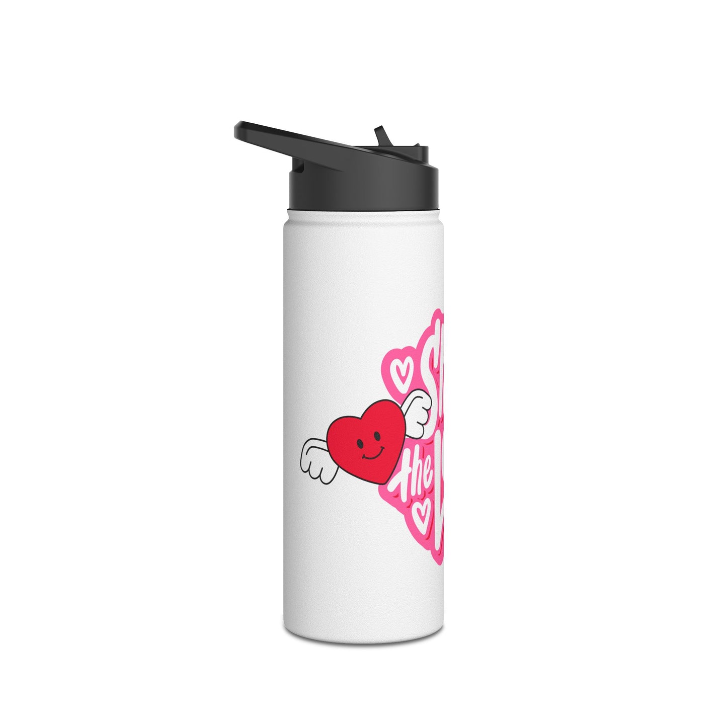 Share the Love Stainless Steel Water Bottle | Cute Water Bottle, Motivational Gift, Fitness Hydration, Valentine’s Day, Eco-Friendly
