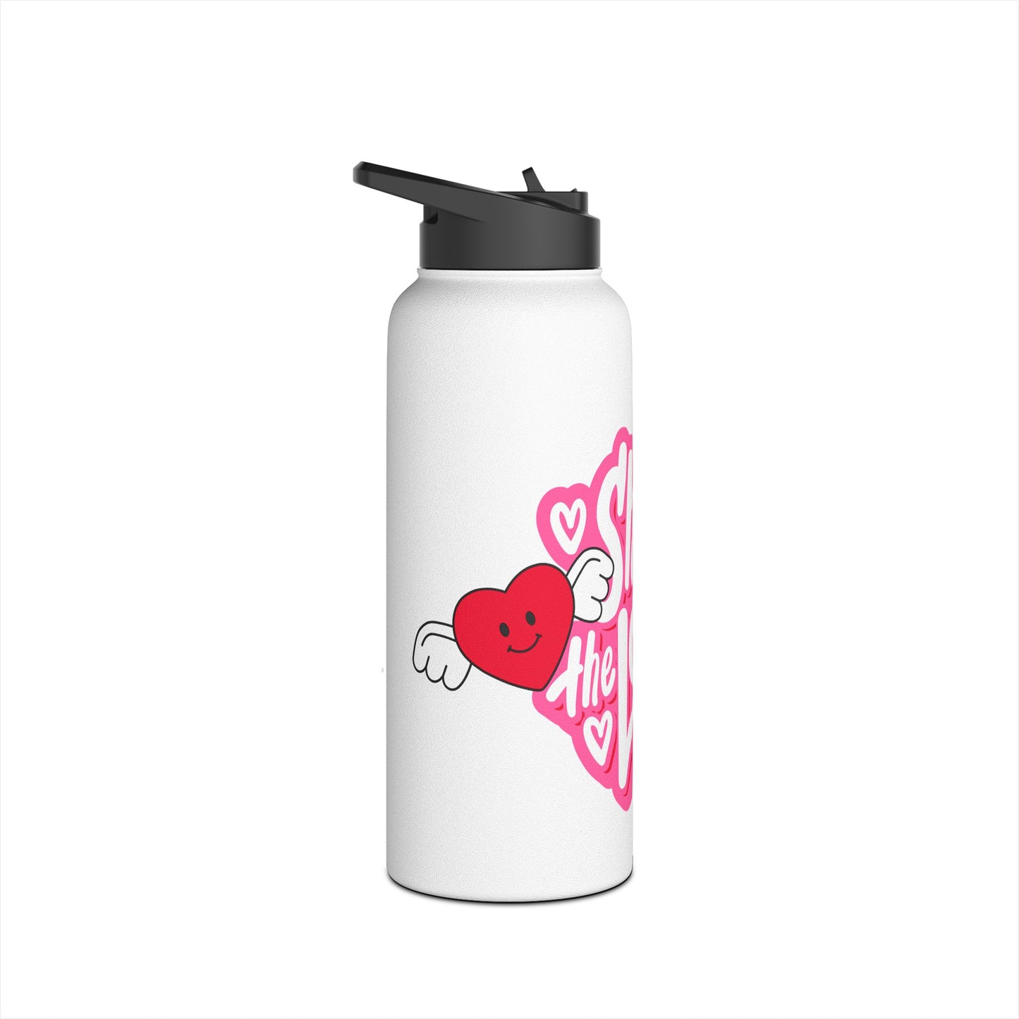 Share the Love Stainless Steel Water Bottle | Cute Water Bottle, Motivational Gift, Fitness Hydration, Valentine’s Day, Eco-Friendly