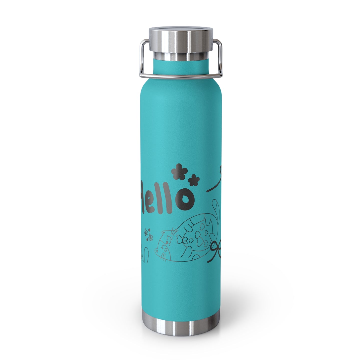 Hello Fun Copper Insulated Water Bottle, 22oz | Travel Mug for Hikers, Perfect for Gifts, Stainless Steel, Eco-Friendly, Gym, Outdoor
