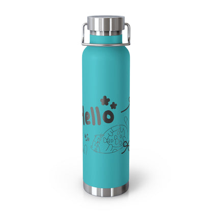 Hello Fun Copper Insulated Water Bottle, 22oz | Travel Mug for Hikers, Perfect for Gifts, Stainless Steel, Eco-Friendly, Gym, Outdoor