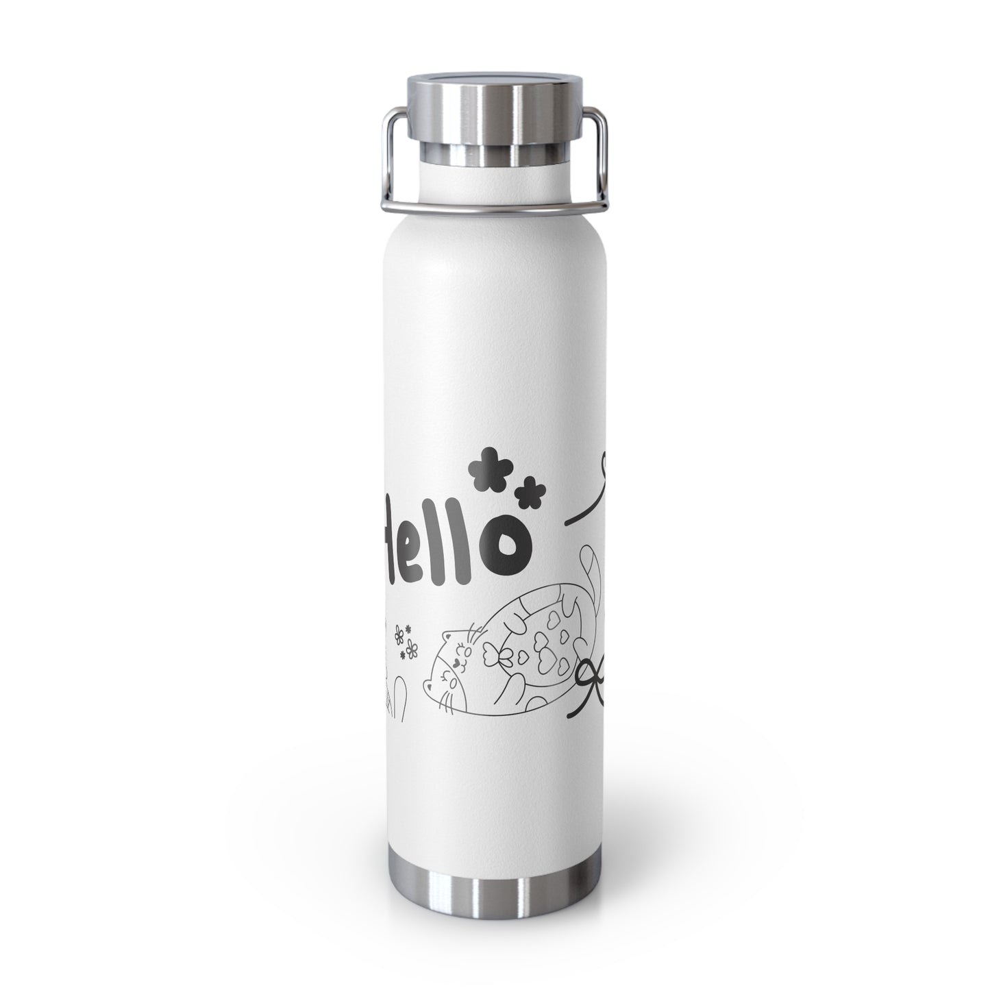Hello Fun Copper Insulated Water Bottle, 22oz | Travel Mug for Hikers, Perfect for Gifts, Stainless Steel, Eco-Friendly, Gym, Outdoor