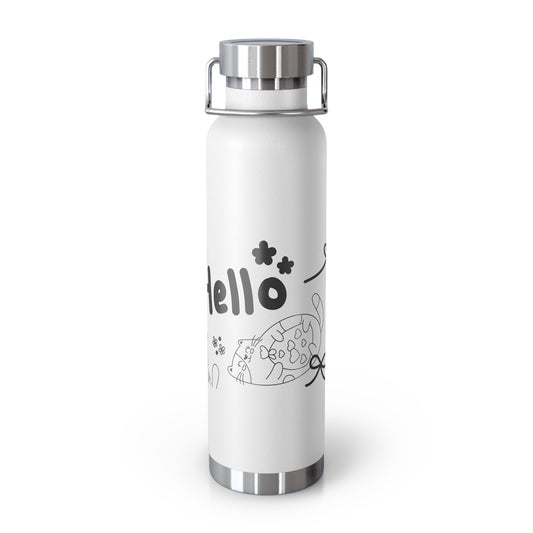 Hello Fun Copper Insulated Water Bottle, 22oz | Travel Mug for Hikers, Perfect for Gifts, Stainless Steel, Eco-Friendly, Gym, Outdoor