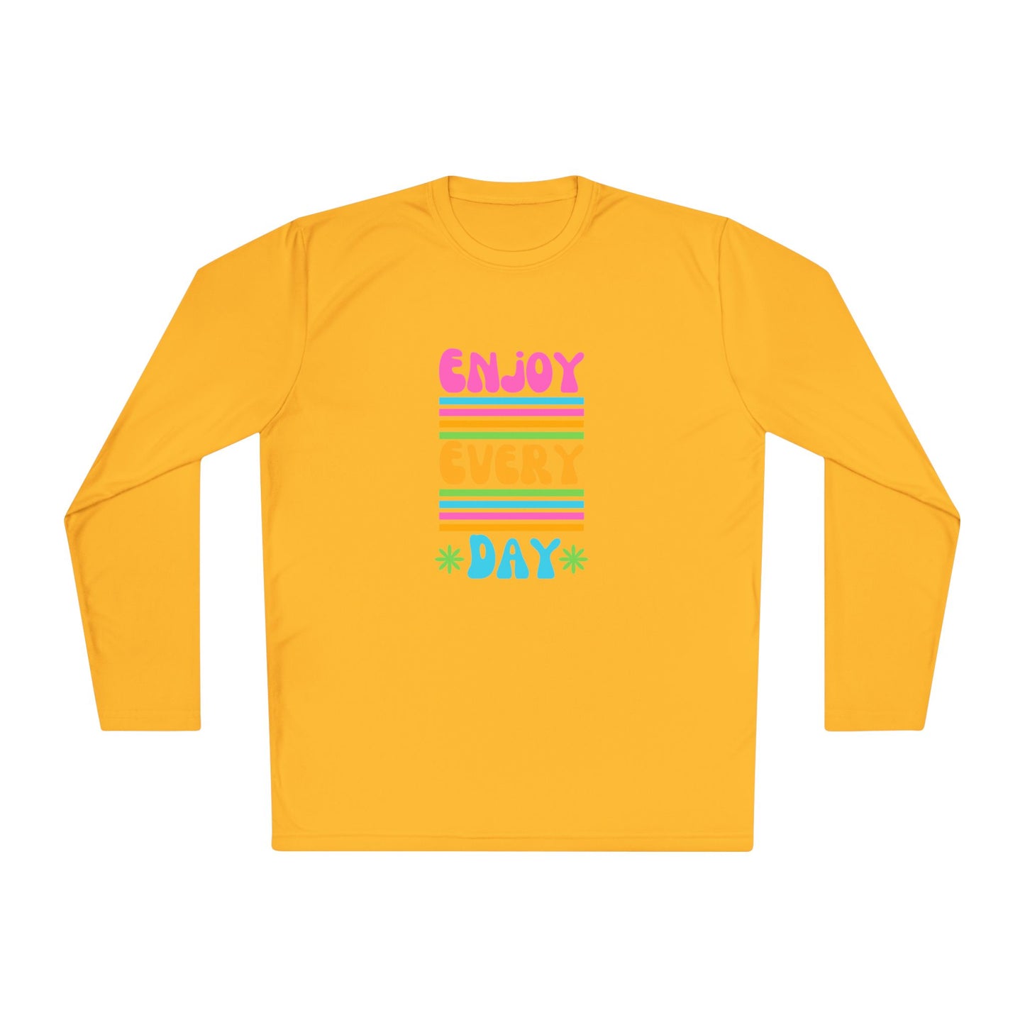 Unisex Lightweight Long Sleeve Tee - Enjoy Every Day, Casual Shirt, Gift for Her, Mindfulness Apparel, Positive Message T-Shirt