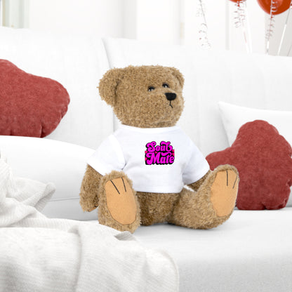 Valentine Teddy Bear Plush Toy with T-Shirt, Personalized Stuffed Animal Gift, Custom Heart Love Bear, Cute Anniversary Present for