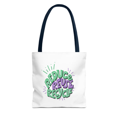 Eco-Friendly Tote Bag - Reduce Reuse Recycle, Shopping Bag, Grocery Tote, Beach Bag, Sustainable Gift