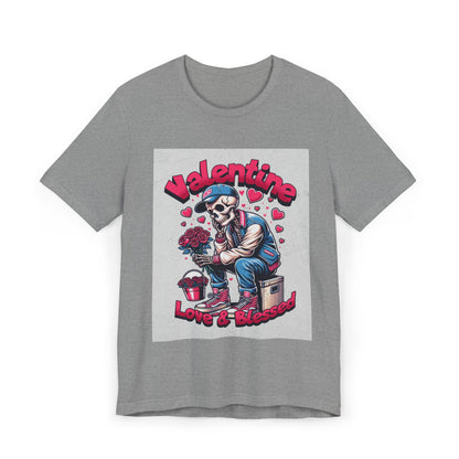 Valentine Unisex Jersey T-Shirt, Love Heart Tee, Valentine's Day Clothing, Romantic Gift for Him or Her, Valentine's Shirt