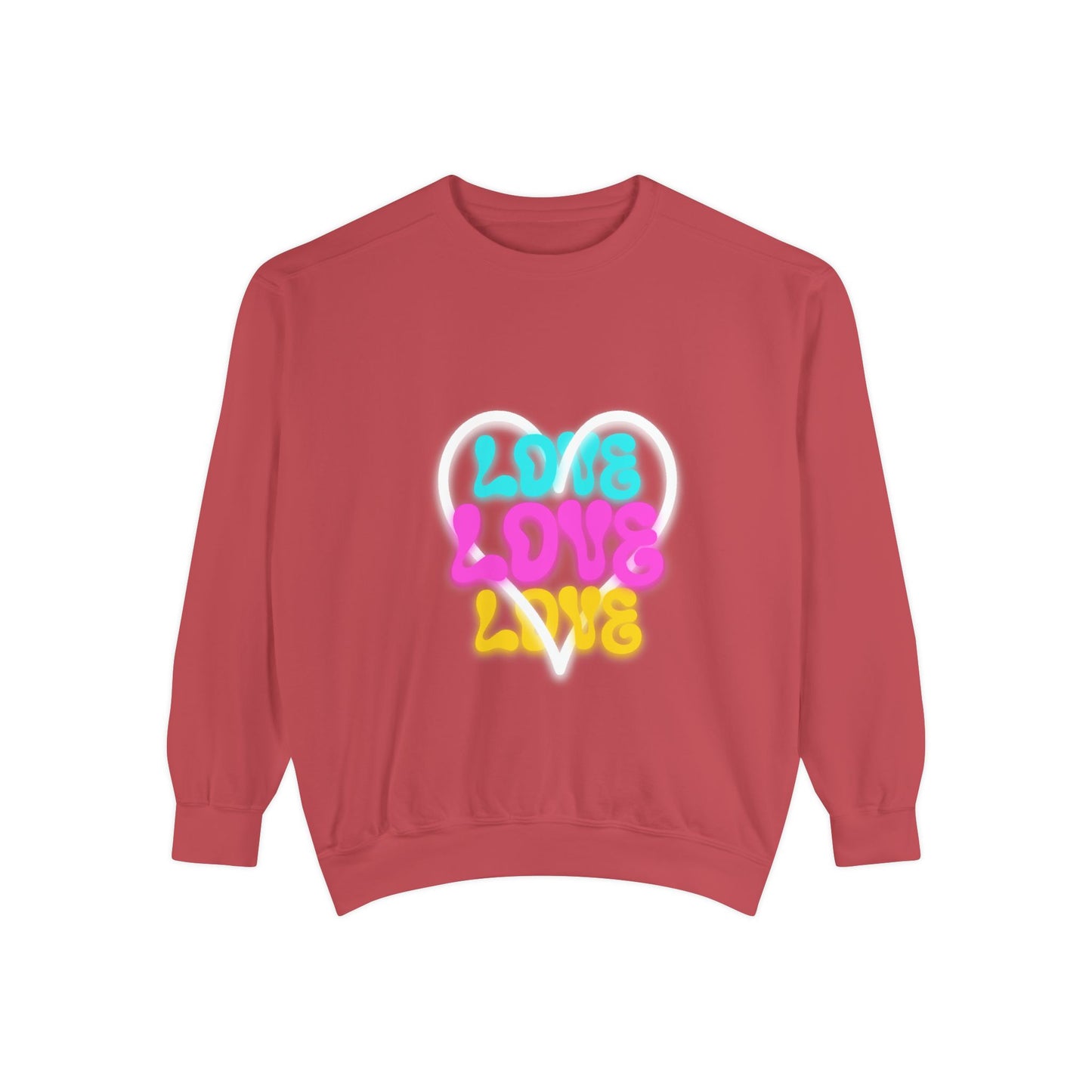 Valentine Unisex Garment-Dyed Sweatshirt - Love Gift, Heart Print Jumper, Valentine's Day Apparel, Romantic Pullover, Couples Matching Shirt