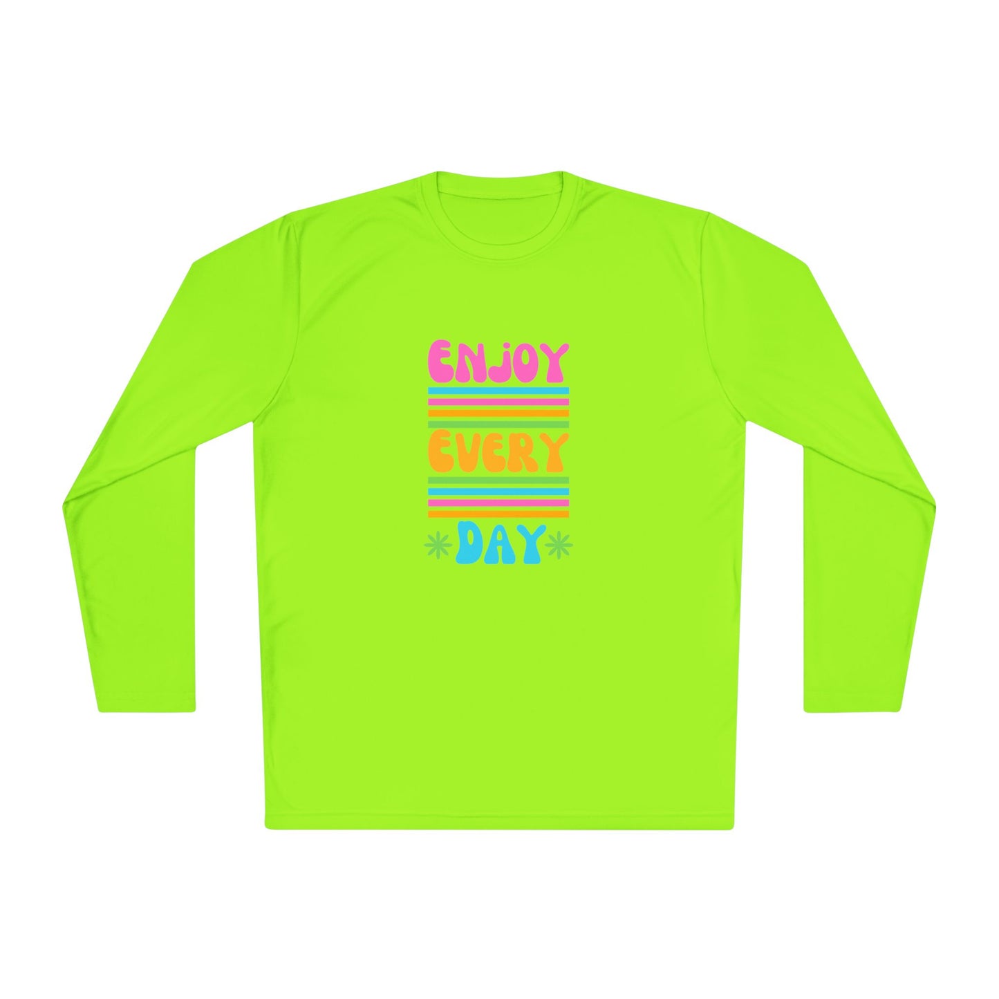 Unisex Lightweight Long Sleeve Tee - Enjoy Every Day, Casual Shirt, Gift for Her, Mindfulness Apparel, Positive Message T-Shirt