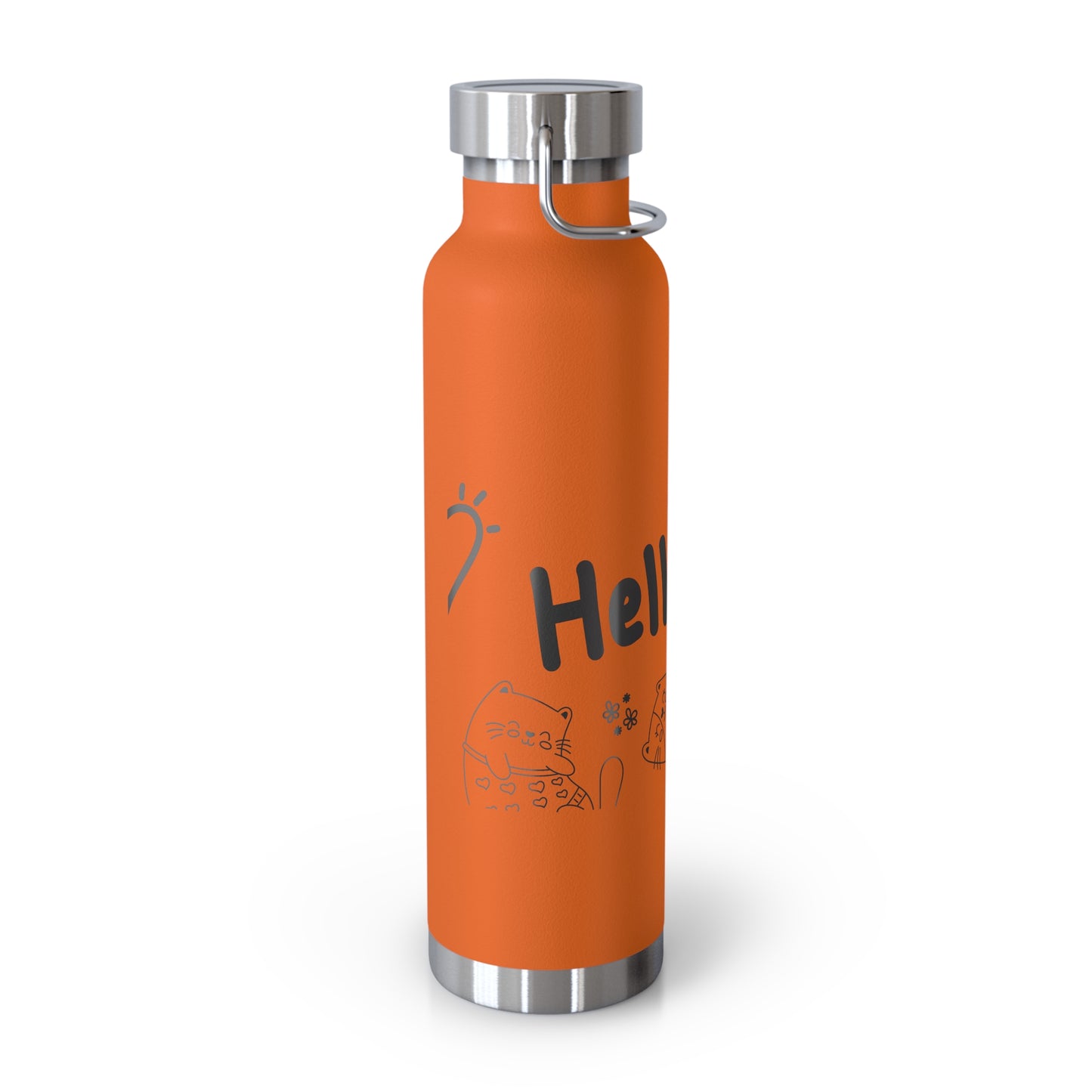 Hello Fun Copper Insulated Water Bottle, 22oz | Travel Mug for Hikers, Perfect for Gifts, Stainless Steel, Eco-Friendly, Gym, Outdoor