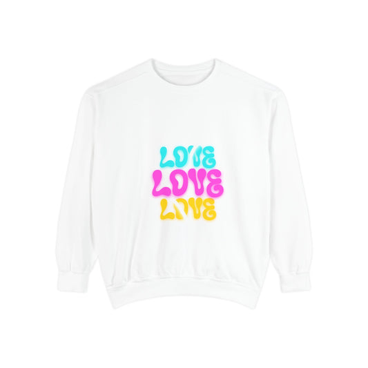 Valentine Unisex Garment-Dyed Sweatshirt - Love Gift, Heart Print Jumper, Valentine's Day Apparel, Romantic Pullover, Couples Matching Shirt