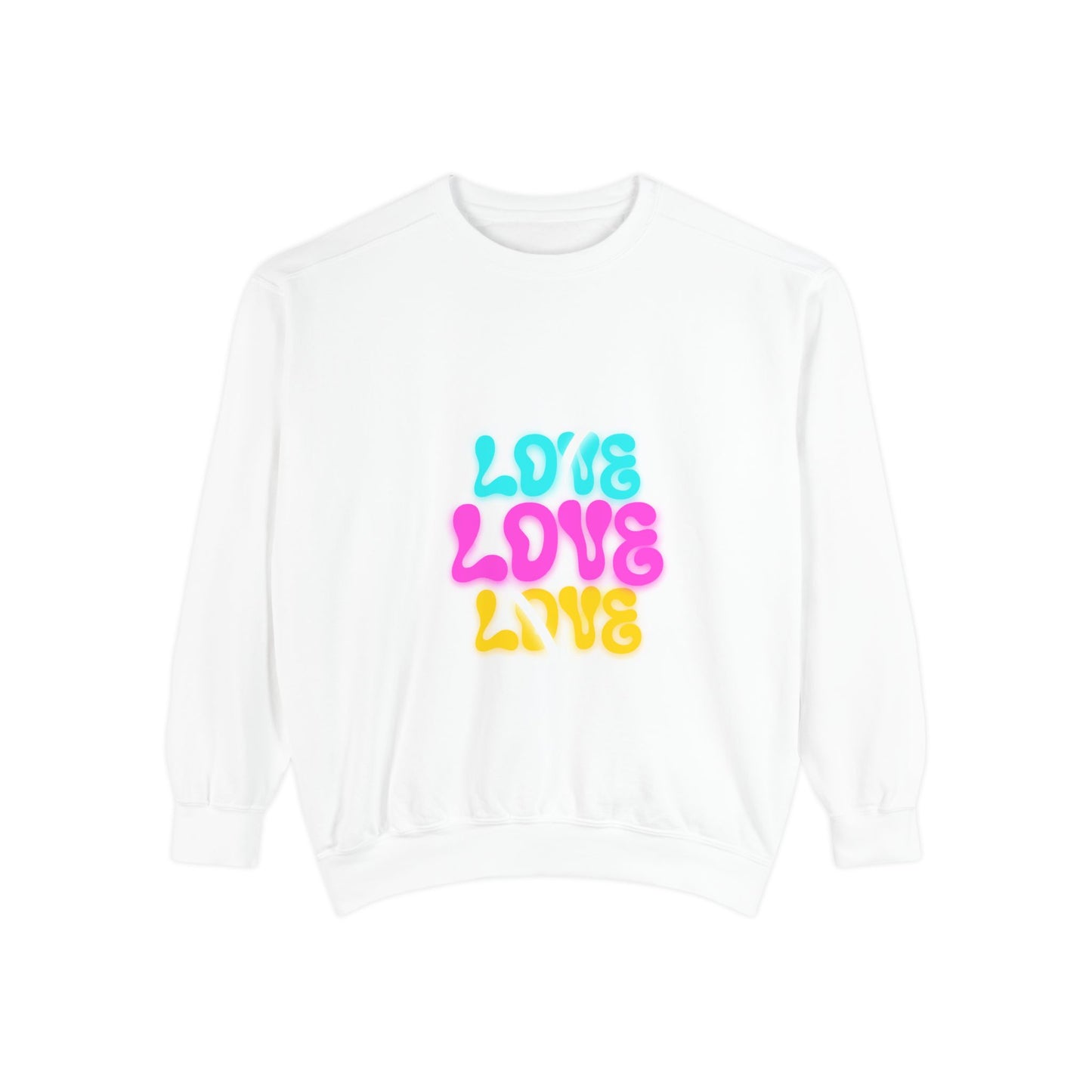 Valentine Unisex Garment-Dyed Sweatshirt - Love Gift, Heart Print Jumper, Valentine's Day Apparel, Romantic Pullover, Couples Matching Shirt