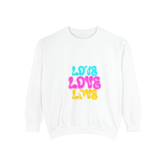 Valentine Unisex Garment-Dyed Sweatshirt - Love Gift, Heart Print Jumper, Valentine's Day Apparel, Romantic Pullover, Couples Matching Shirt