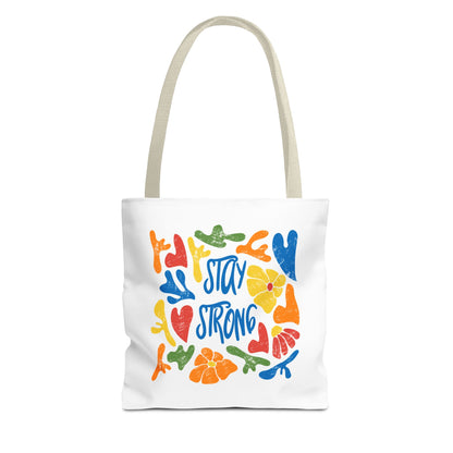 Vibrant Stay Strong Tote Bag, Eco-Friendly Bag, Motivational Gift, Beach Bag, Reusable Grocery Bag