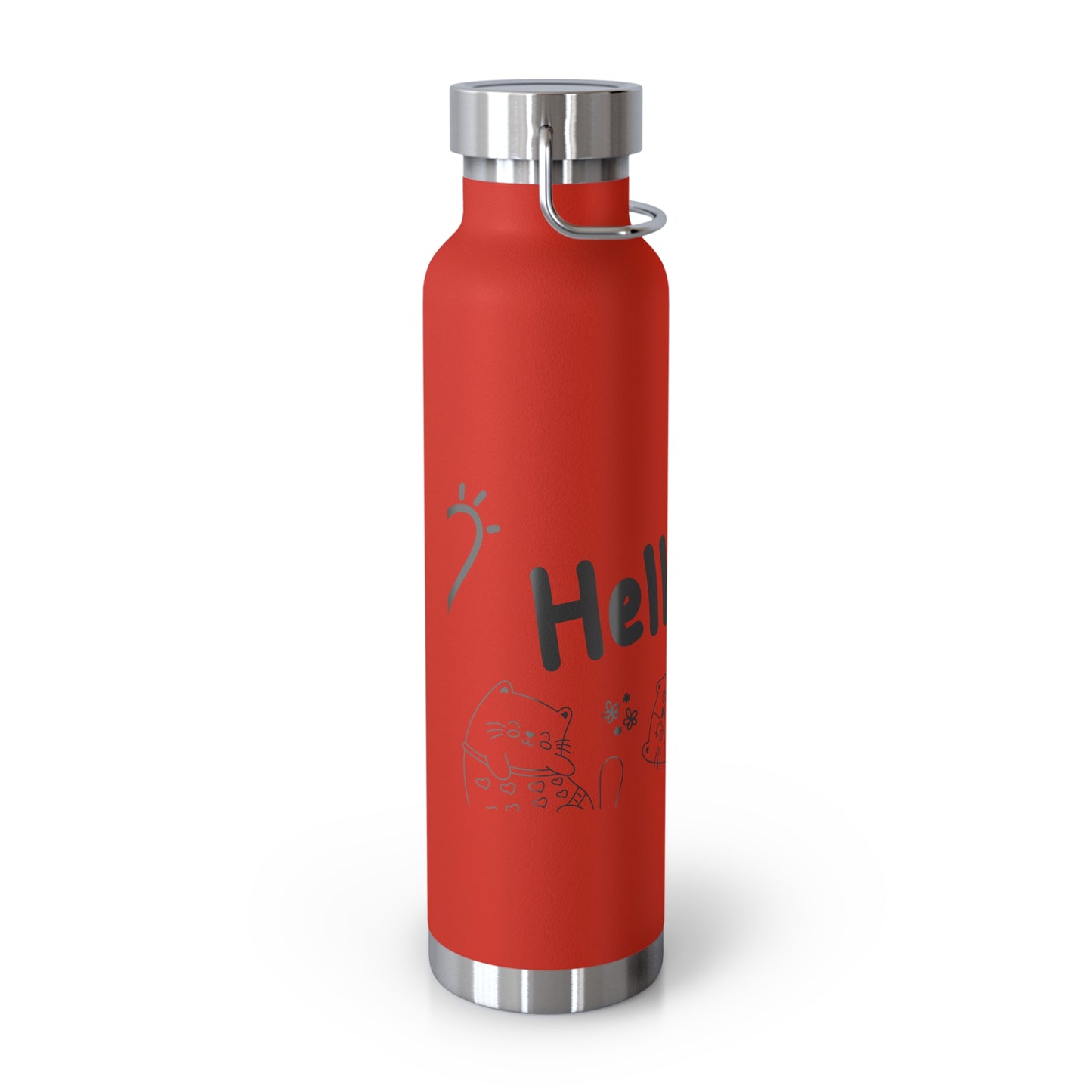 Hello Fun Copper Insulated Water Bottle, 22oz | Travel Mug for Hikers, Perfect for Gifts, Stainless Steel, Eco-Friendly, Gym, Outdoor