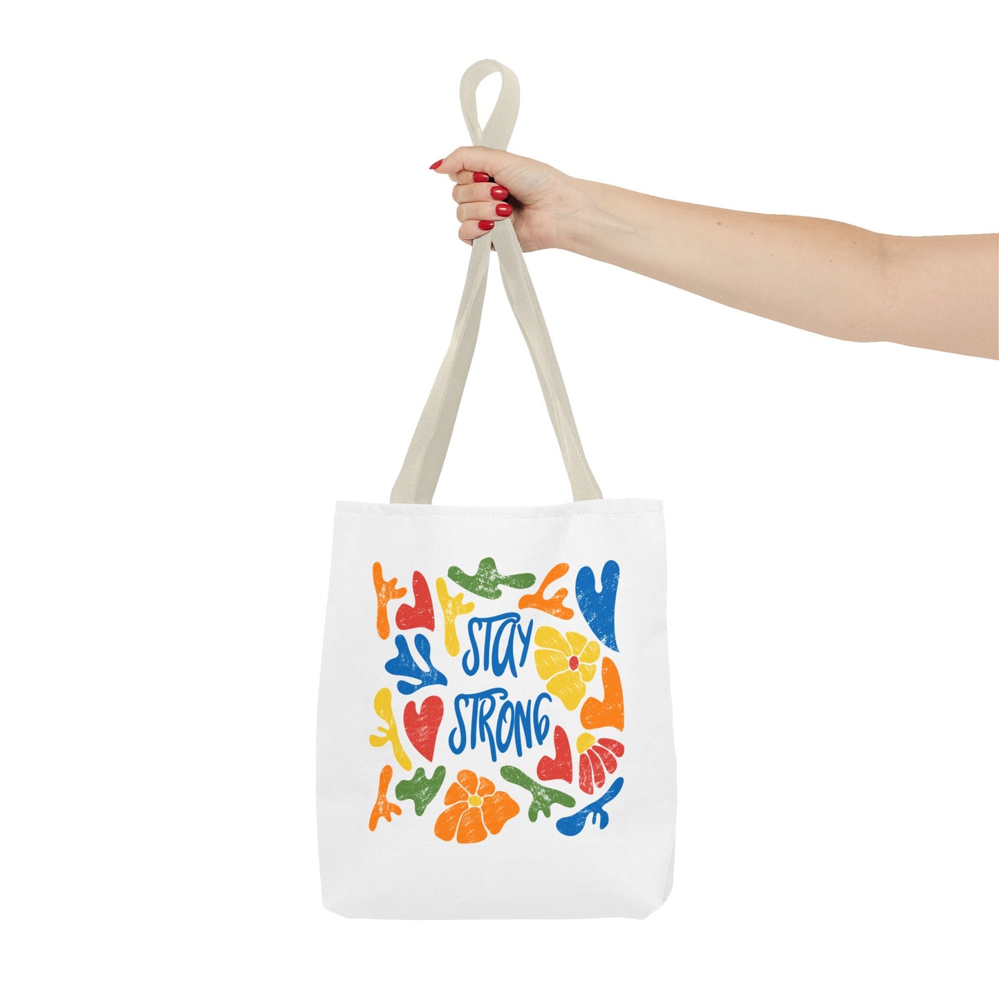 Vibrant Stay Strong Tote Bag, Eco-Friendly Bag, Motivational Gift, Beach Bag, Reusable Grocery Bag