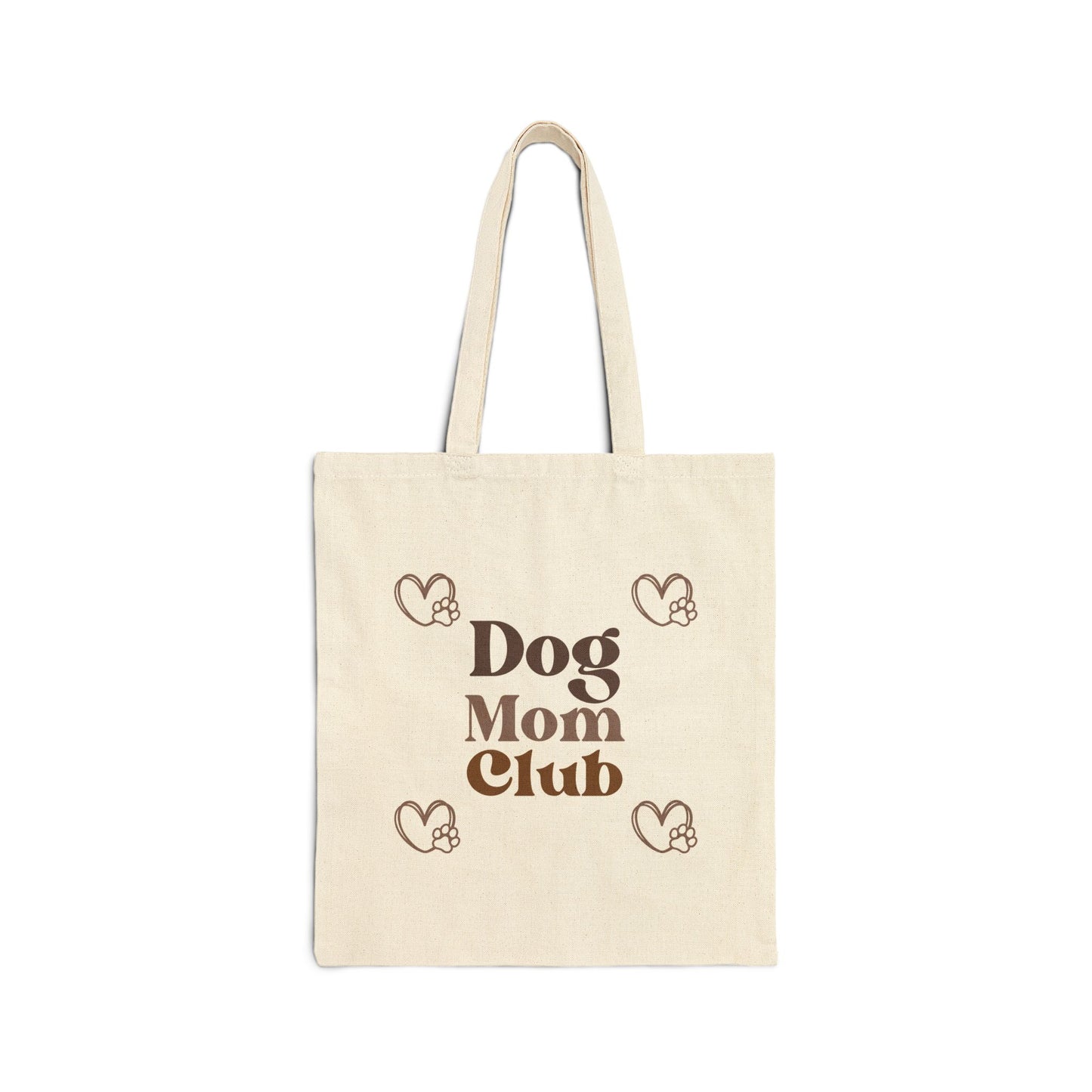 Dog Mom Club Cotton Canvas Tote Bag, Eco-Friendly Grocery Bag, Pet Lover Gift, Stylish Reusable Bag, Dog Owner Essentials