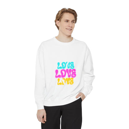 Valentine Unisex Garment-Dyed Sweatshirt - Love Gift, Heart Print Jumper, Valentine's Day Apparel, Romantic Pullover, Couples Matching Shirt