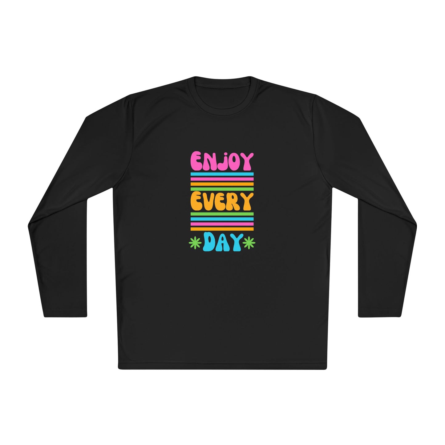 Unisex Lightweight Long Sleeve Tee - Enjoy Every Day, Casual Shirt, Gift for Her, Mindfulness Apparel, Positive Message T-Shirt