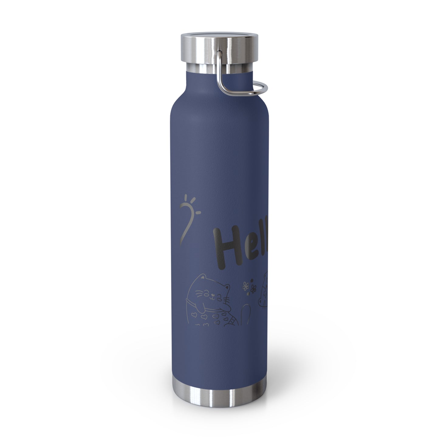 Hello Fun Copper Insulated Water Bottle, 22oz | Travel Mug for Hikers, Perfect for Gifts, Stainless Steel, Eco-Friendly, Gym, Outdoor