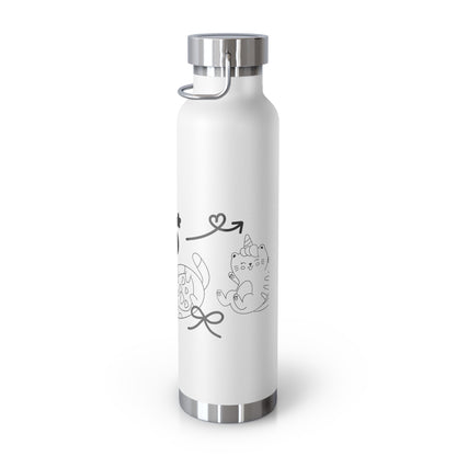 Hello Fun Copper Insulated Water Bottle, 22oz | Travel Mug for Hikers, Perfect for Gifts, Stainless Steel, Eco-Friendly, Gym, Outdoor