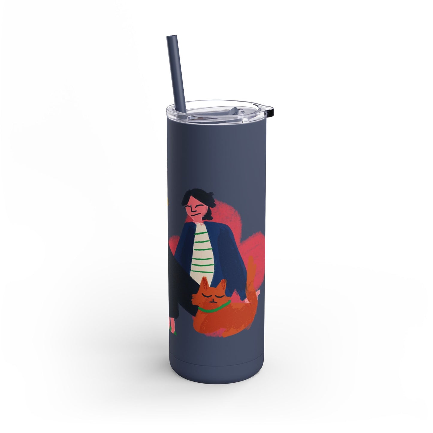 Vibrant Tumbler, Colorful Insulated Drinkware, Perfect Gift for Cat Lovers, Encouraging Mugs for Home and Office, Fun Female Gifting