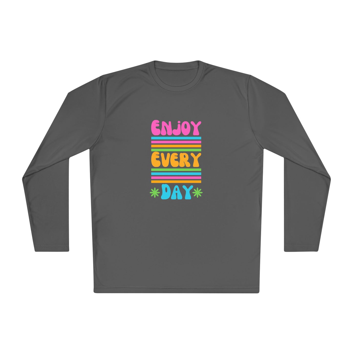 Unisex Lightweight Long Sleeve Tee - Enjoy Every Day, Casual Shirt, Gift for Her, Mindfulness Apparel, Positive Message T-Shirt