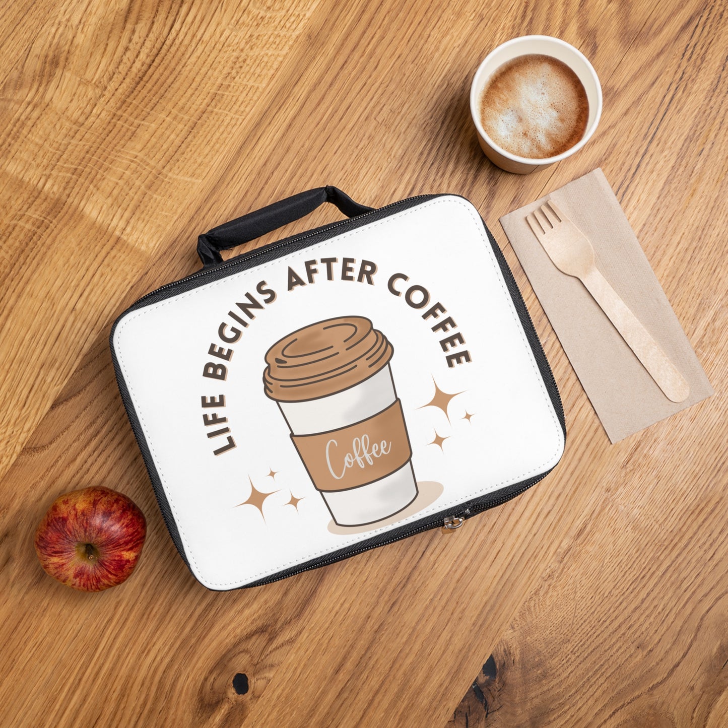 Coffee Lover's Lunch Bag: Life Begins After Coffee Insulated Tote, Perfect for Work, School, Picnics, Gifts, Café Enthusiasts