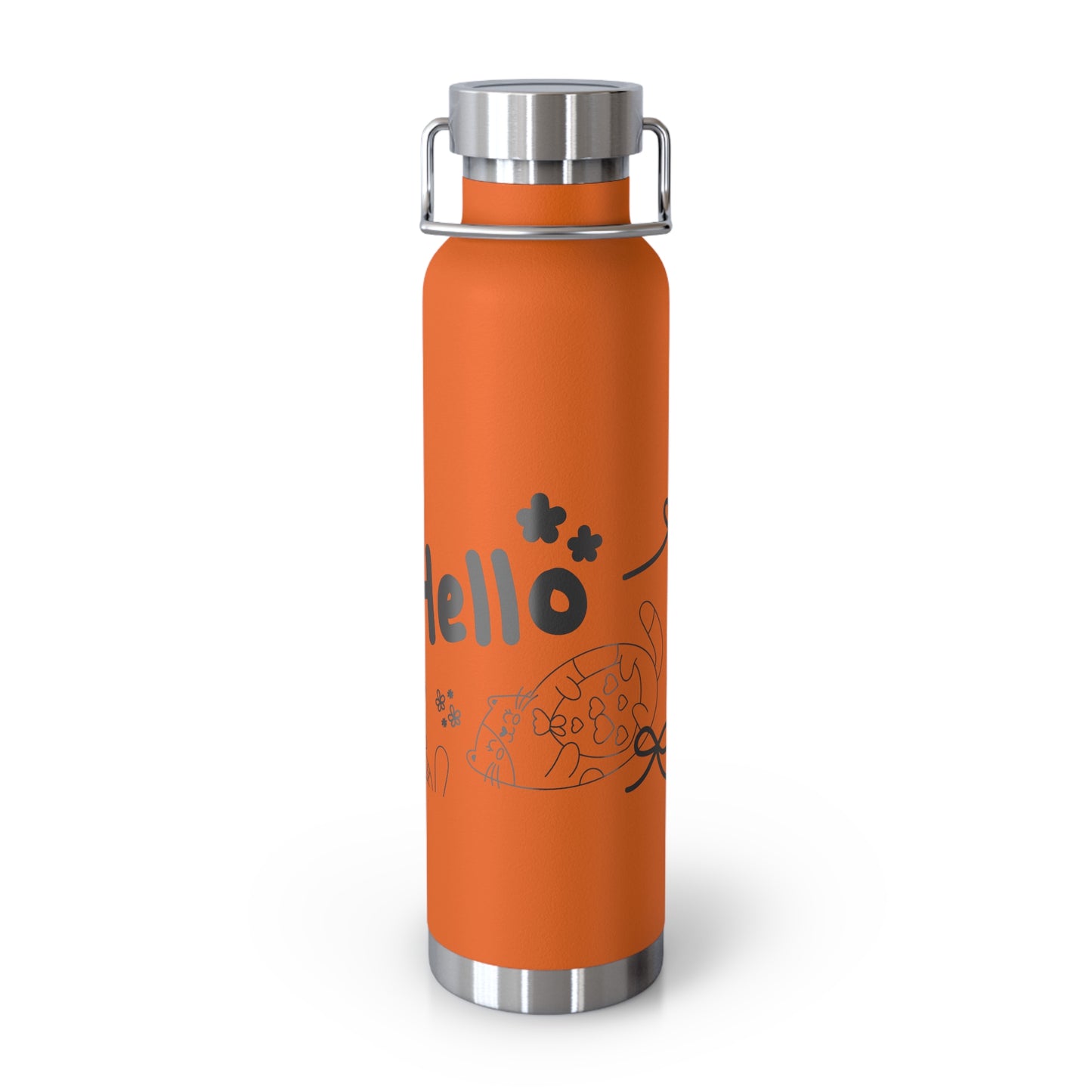 Hello Fun Copper Insulated Water Bottle, 22oz | Travel Mug for Hikers, Perfect for Gifts, Stainless Steel, Eco-Friendly, Gym, Outdoor
