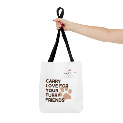 Love For Furry Friends Tote Bag, Dog Lovers Tote, Pet Owner Gift, Animal Rescue Fundraising, Eco-Friendly Bag, Personalized Pet Lover Tote