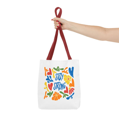 Vibrant Stay Strong Tote Bag, Eco-Friendly Bag, Motivational Gift, Beach Bag, Reusable Grocery Bag