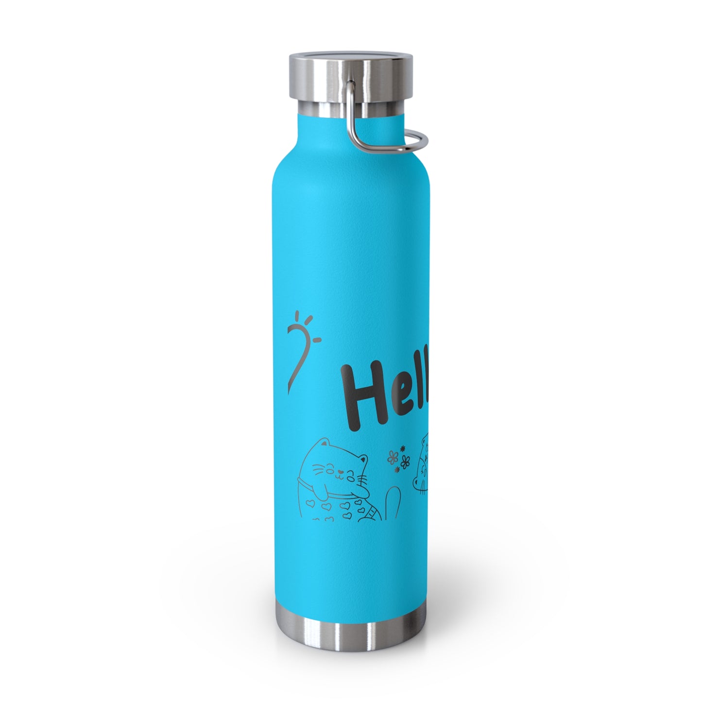 Hello Fun Copper Insulated Water Bottle, 22oz | Travel Mug for Hikers, Perfect for Gifts, Stainless Steel, Eco-Friendly, Gym, Outdoor