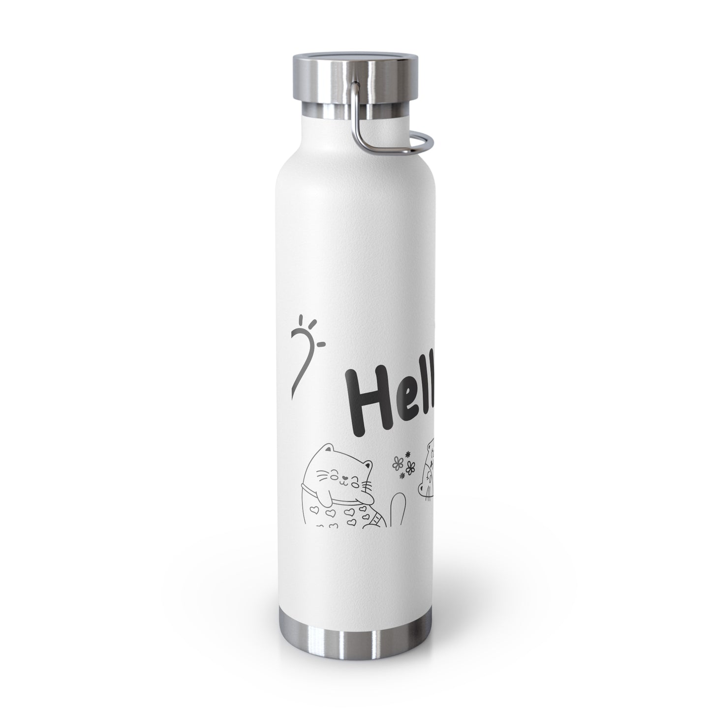 Hello Fun Copper Insulated Water Bottle, 22oz | Travel Mug for Hikers, Perfect for Gifts, Stainless Steel, Eco-Friendly, Gym, Outdoor