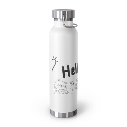 Hello Fun Copper Insulated Water Bottle, 22oz | Travel Mug for Hikers, Perfect for Gifts, Stainless Steel, Eco-Friendly, Gym, Outdoor