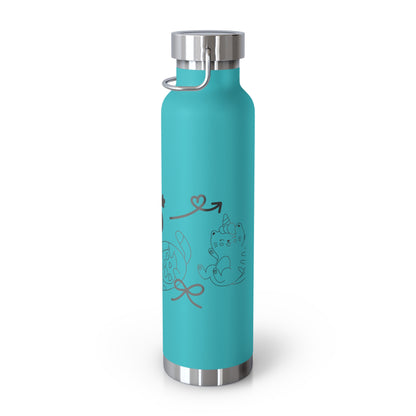 Hello Fun Copper Insulated Water Bottle, 22oz | Travel Mug for Hikers, Perfect for Gifts, Stainless Steel, Eco-Friendly, Gym, Outdoor