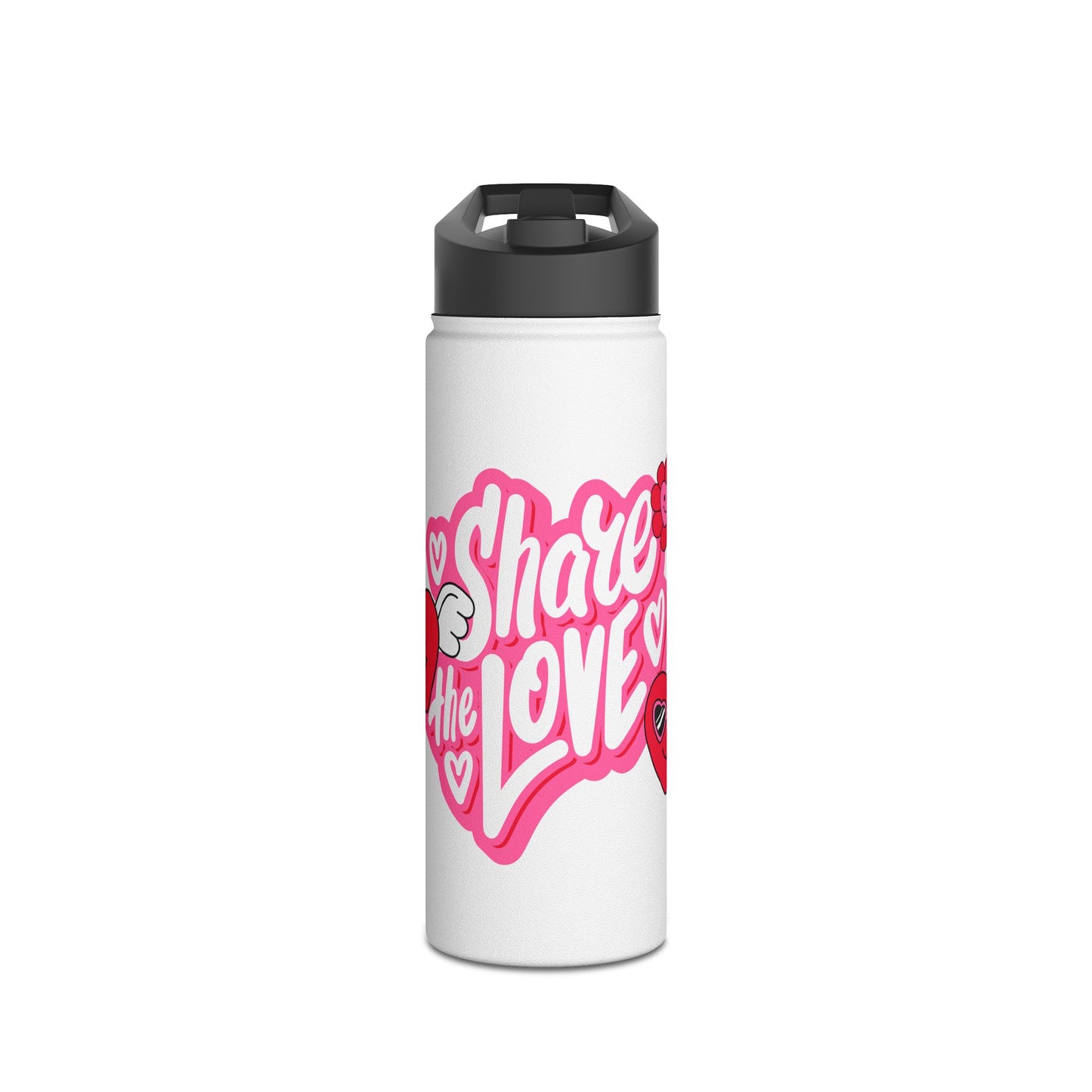 Share the Love Stainless Steel Water Bottle | Cute Water Bottle, Motivational Gift, Fitness Hydration, Valentine’s Day, Eco-Friendly