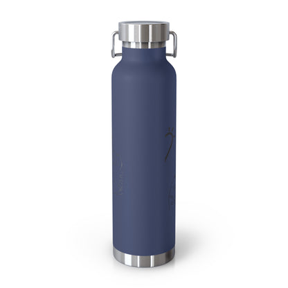 Hello Fun Copper Insulated Water Bottle, 22oz | Travel Mug for Hikers, Perfect for Gifts, Stainless Steel, Eco-Friendly, Gym, Outdoor