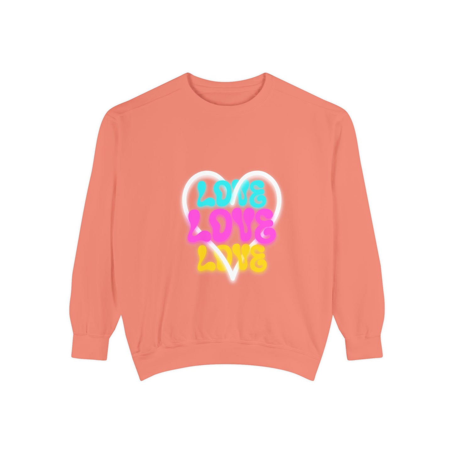 Valentine Unisex Garment-Dyed Sweatshirt - Love Gift, Heart Print Jumper, Valentine's Day Apparel, Romantic Pullover, Couples Matching Shirt