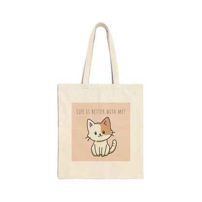 Cute Cat Quote Tote Bag, Eco-Friendly Reusable Shopping Bag, Pet Lover Gift, Funny Cat Lover Accessory, Birthday Gift, Everyday Use